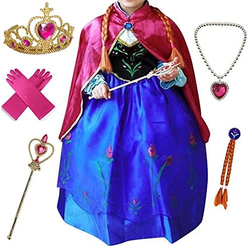 Anbelarui Girls New Princess Party Costume Long Dress Up 3-9 Years (2-3 Years, 02 Dress)