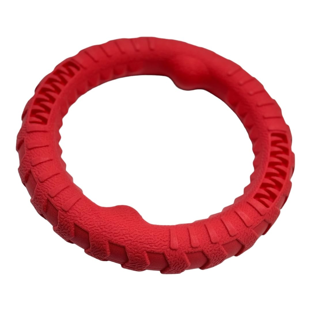 Pet Guru® Pet Dog Training Ring Anti-Bite Floating Toy Puppy Summer Pet Training Outdoor Durable Chew interactive Training Activity Toy (CORAL