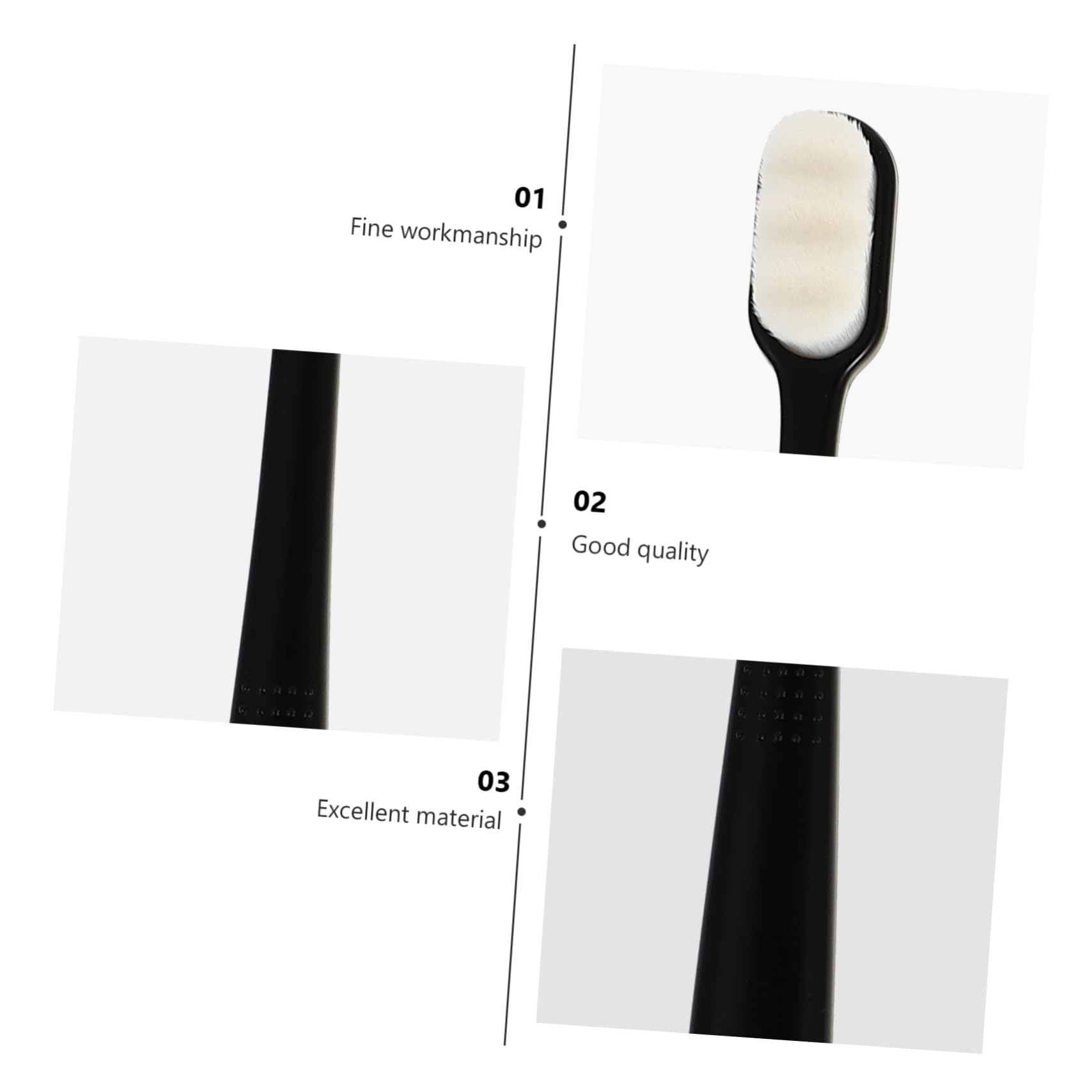 3 Set Spazzolini Morbidi Per Adulti Orale Profonda Con Imballaggio Portatile Rosa Beige Nero 6 Pezzi*3