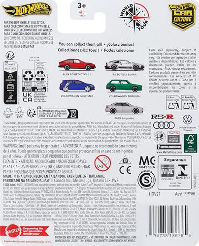 Hot Wheels Car Culture Circuit Legends Vehicles for 3 Kids Years Old & Up, Premium Collection of Car Culture 1:64 Scale Vehicles, White