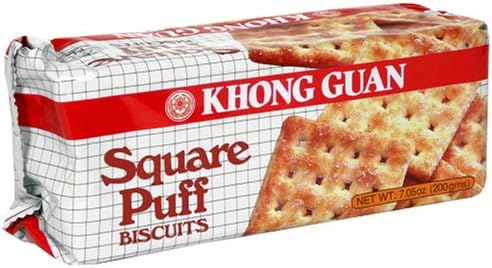 Khong Guan Square Puff Biscuits, 7.05-Ounce Pack (Pack of 24)