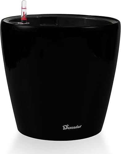 Miniatura 1 de Maceta de riego automático de 15 x 14 pulgadas con ruedas para interiores y exteriores, diseño de maceta interior, maceta gruesa de pie con