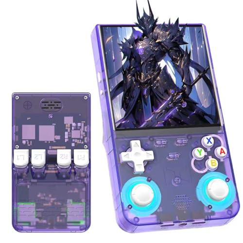 R36 Ultra Consola portátil de Juegos Retro,25 emuladores,20000+Juegos,Pantalla IPS OCA de 4 Pulgadas,Compatible con conexión de Mando,WiFi 2,4GHz,Sistema Linux,Consola de Juegos portátil(Morada 128G)