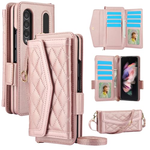 Samsung Galaxy Z Fold 4 coque or à bandoulière pour garder les mains libres en ville