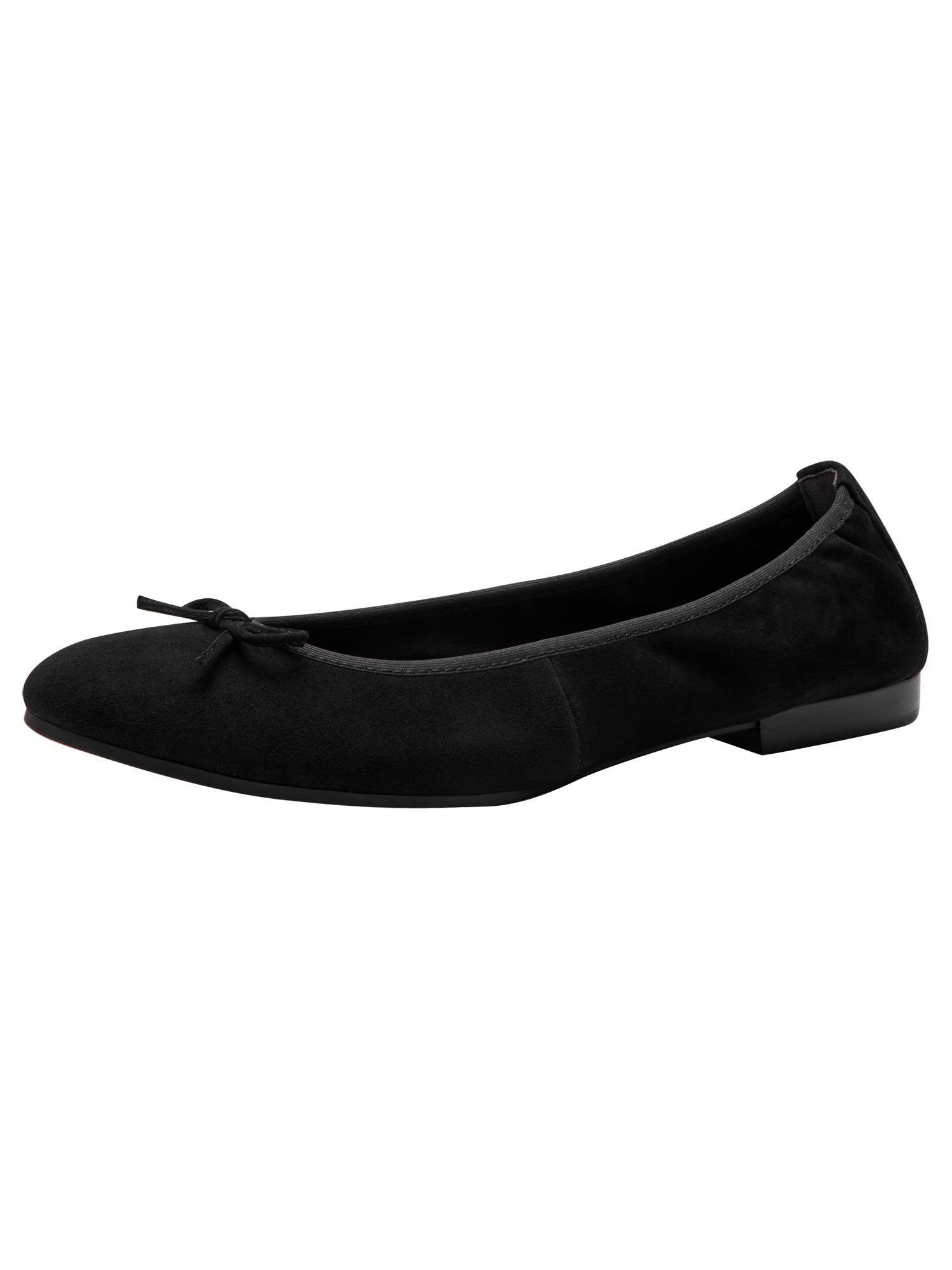 Tamaris Women's ballet flat leather flat black 5.5 UK
