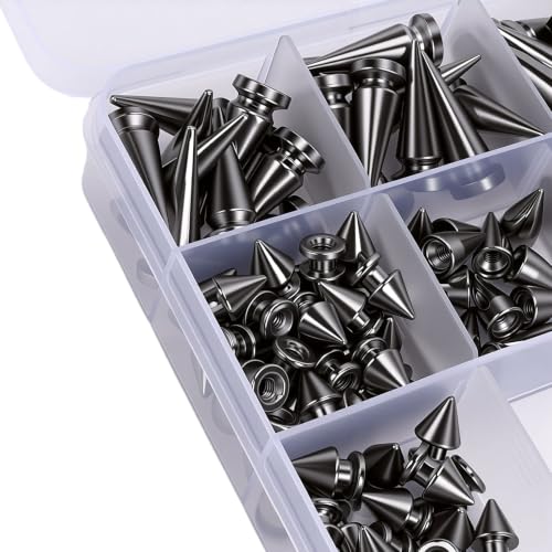 Remaches punk kit de 180 unidades con punzón para reparar botas de piel 7