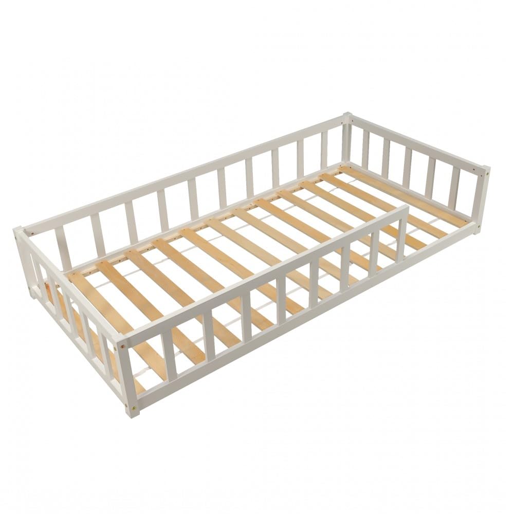Cama Nino 90x190 Weber Industries z Somier y Barrera Blanco