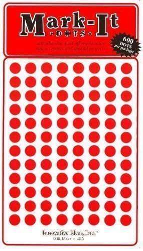 Large Red Dots: 600 per Package 1/4