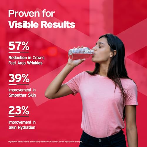 Image of Nutriburst Japanese Marine Collagen Powder (Type I & III), 300g with 300ml Bottle | For Skin, Hair, Nails & Joints | Strawberry Flavour | High Absorption Collagen for Men & Women | Pack of 3