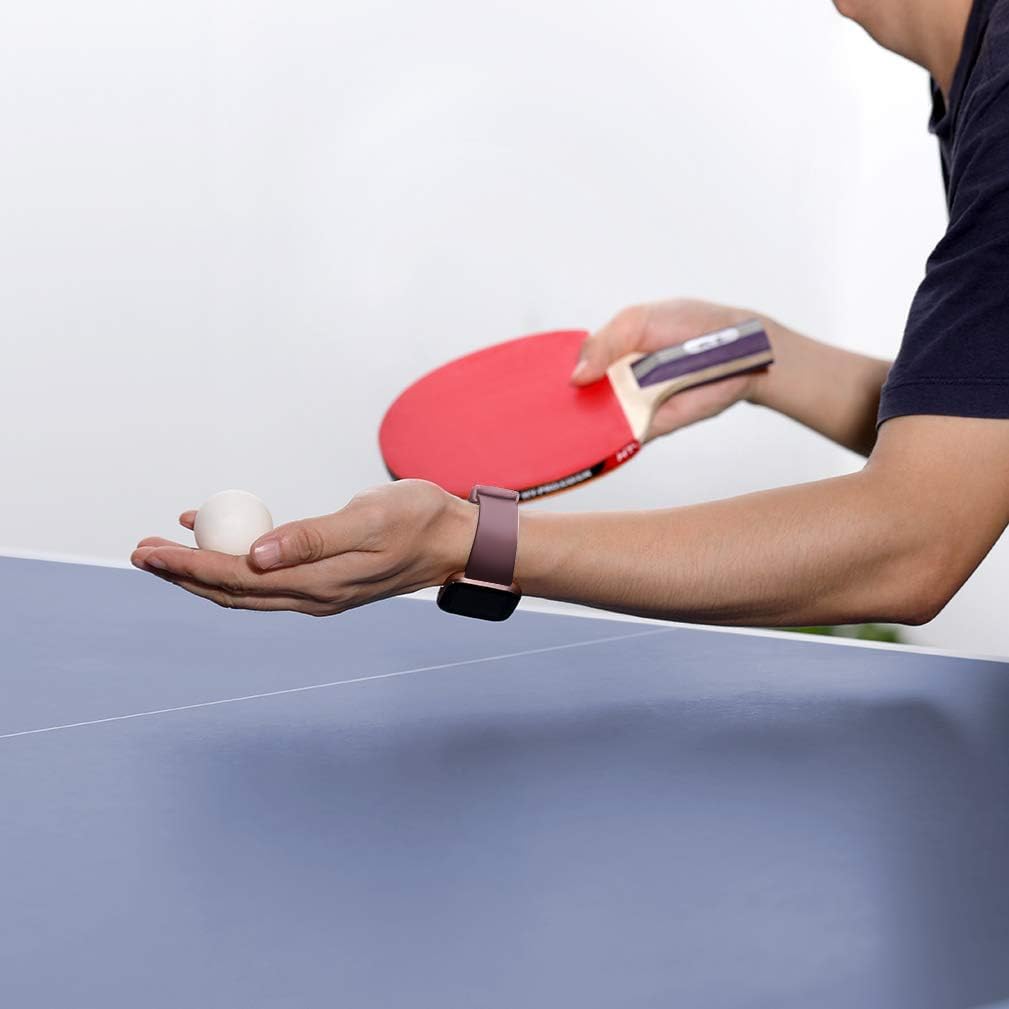 Wepro Compatible with Fitbit Versa 2 Straps/Versa Lite Strap - Smooth Silicone Classic Replacement Wristband, Small Smoke Violet - Image 3