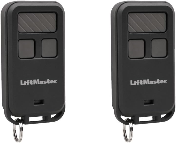 LiftMaster 890MAX Mini Key Chain Garage Door Opener Remote 2pk, Black with Grey Buttons