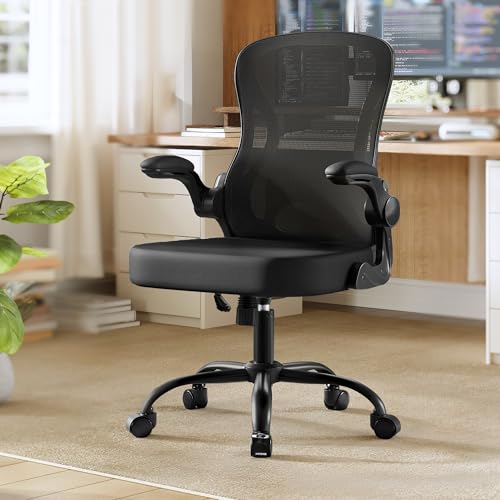 El Mejor Listado de Sillas para Oficina Walmart , listamos los 10 mejores. 45 SONGMICS Silla de Escritorio Giratoria, Silla de Malla de Oficina, con Soporte Lumbar, Reposabrazos Abatibles, Negro MOBN042BH02