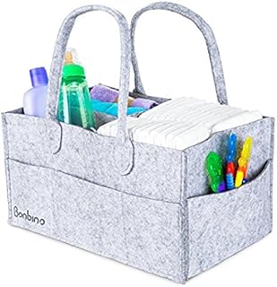 Bonbino - Panier de rangement portable de luxe pour couches - Pour la maison, la voiture et les chambres d'enfants - Gris royal