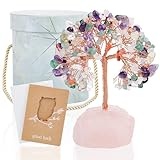 ZenBless 7 Chakra Healing Crystals Stones Tree of Life, Feng Shui Money Tree,Little Fake Bonsai Tree Crystal Zen Spiritual Home Living Room Cubicle Office Desk Decor and Accessories for Women(Mix)