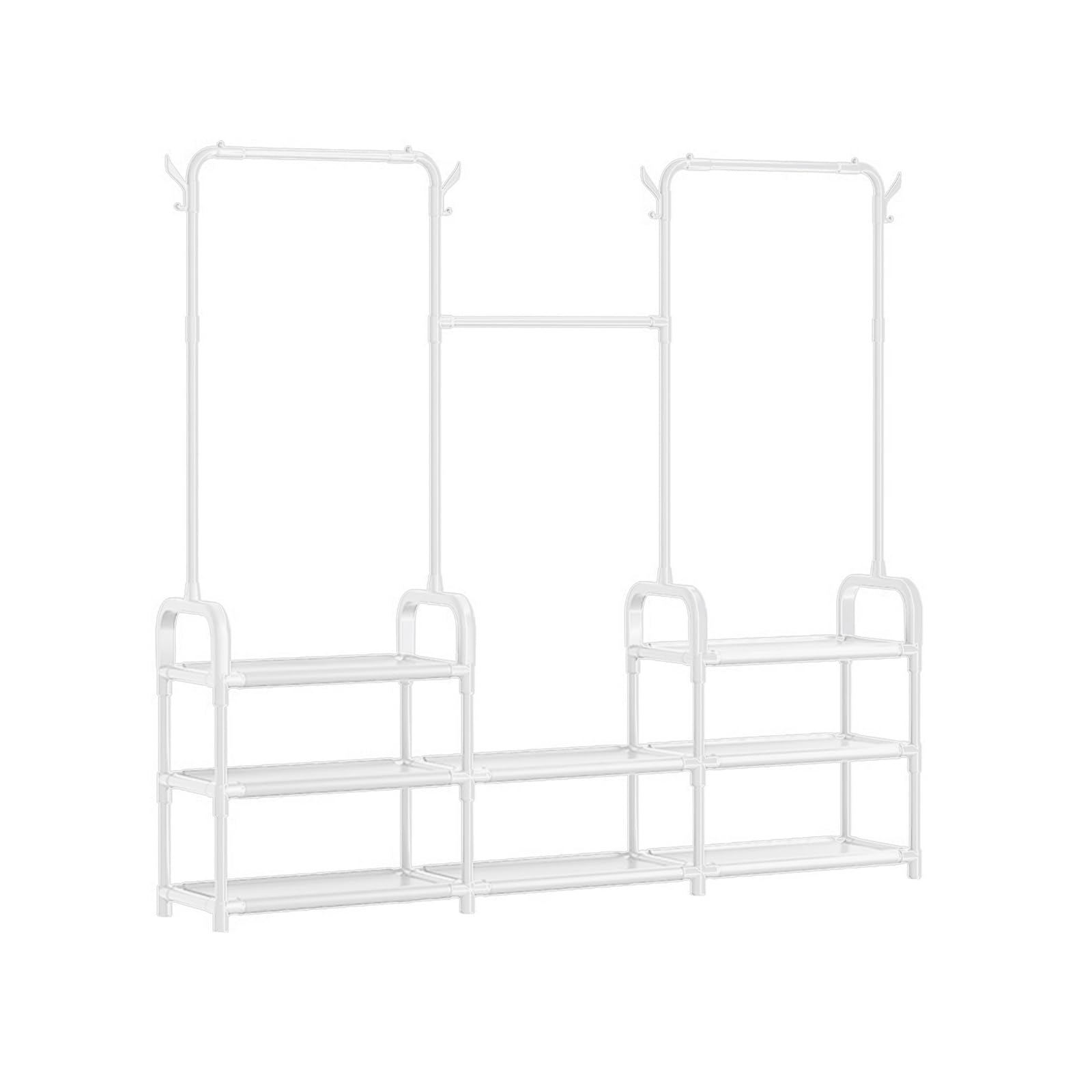 Nucelit Space Saving Multi Layer Garment Rack Mobile Clothing Display Rack Practical Clothes Holder for Household Organization Rolling Clothes Organizers