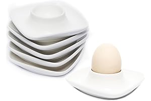 Ceramics White Egg Cups Holder for Hard-Boiled Eggs