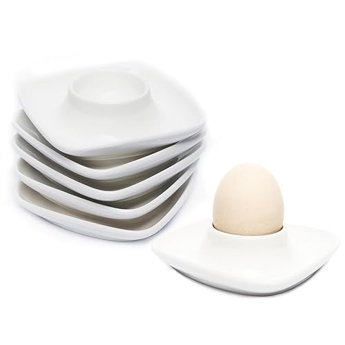 Ceramics White Egg Cups Egg Holders for Hard Boiled Eggs