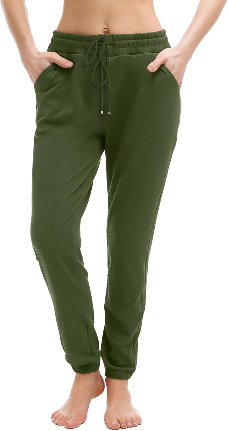 Womens Joggers with Pockets, Drawstring Sweatpants Women for Lounging Jogging Workout and Gym