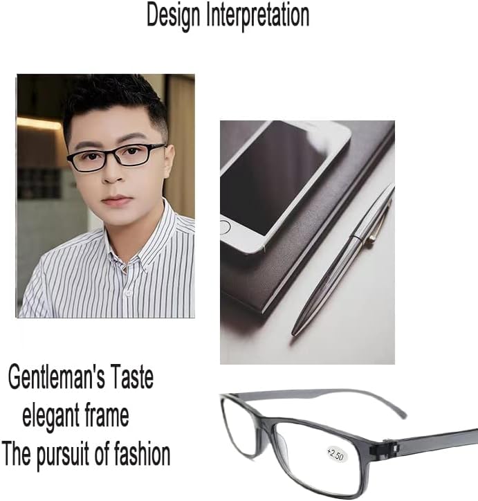 Miniatura 4 de Gafas de lectura HD para hombre, antiluz azul, antifatiga, moda de mediana edad y ancianos