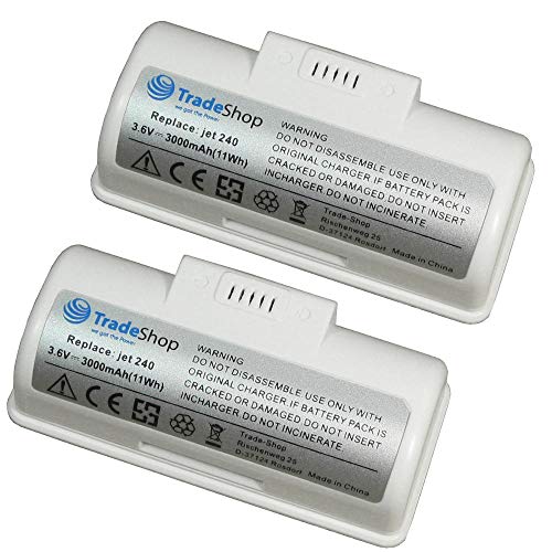 2x Trade-Shop Premium Li-Ion batterij 3,6 V / 3000 mAh / 11 Wh voor iRobot Braava Jet 240 vervangt 446040 BC674