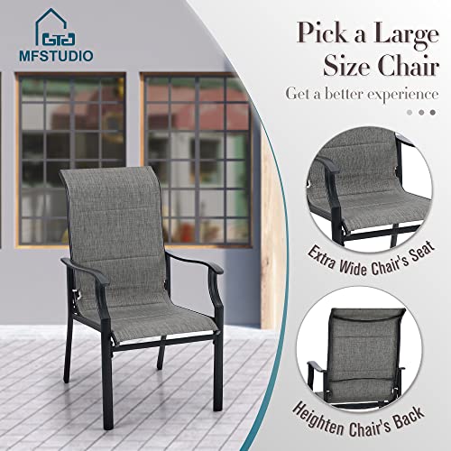 Mfstudio 9 Pcs Patio Dining Set, Outdoor Table And Chairs Set For 8 With 1 Extendable Large Patio Table, 8 High Back Padded Patio Chairs #TOP4