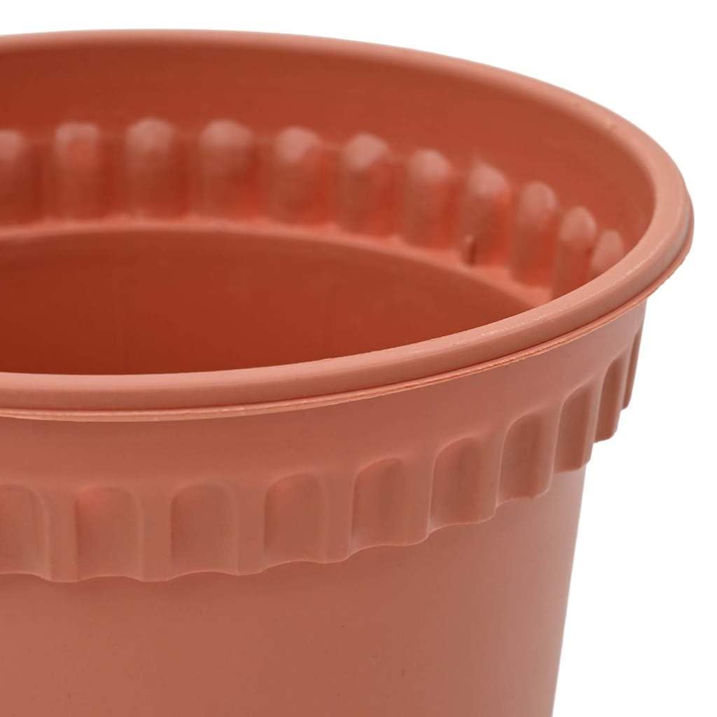 Runder Blumentopf 24 Stück Ziegelrot Ø 17 x 14 cm Kunststoff langlebig leicht für Balkon Garten Terrasse Indoor Outdoor Pflanzenpflege