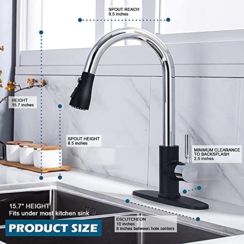 Robinet mitigeur de cuisine avec bec mobile en finition chromée - 7
