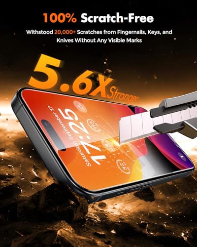Image of UNBREAKcable for iPhone 15 Screen Protector [Quick-Installation Box] 3-Pack 9H+ Hardness Shatterproof Tempered Glass [99.99% HD Clear] [Case Friendly] [Bubble Free] for iPhone 15 6.1 inch