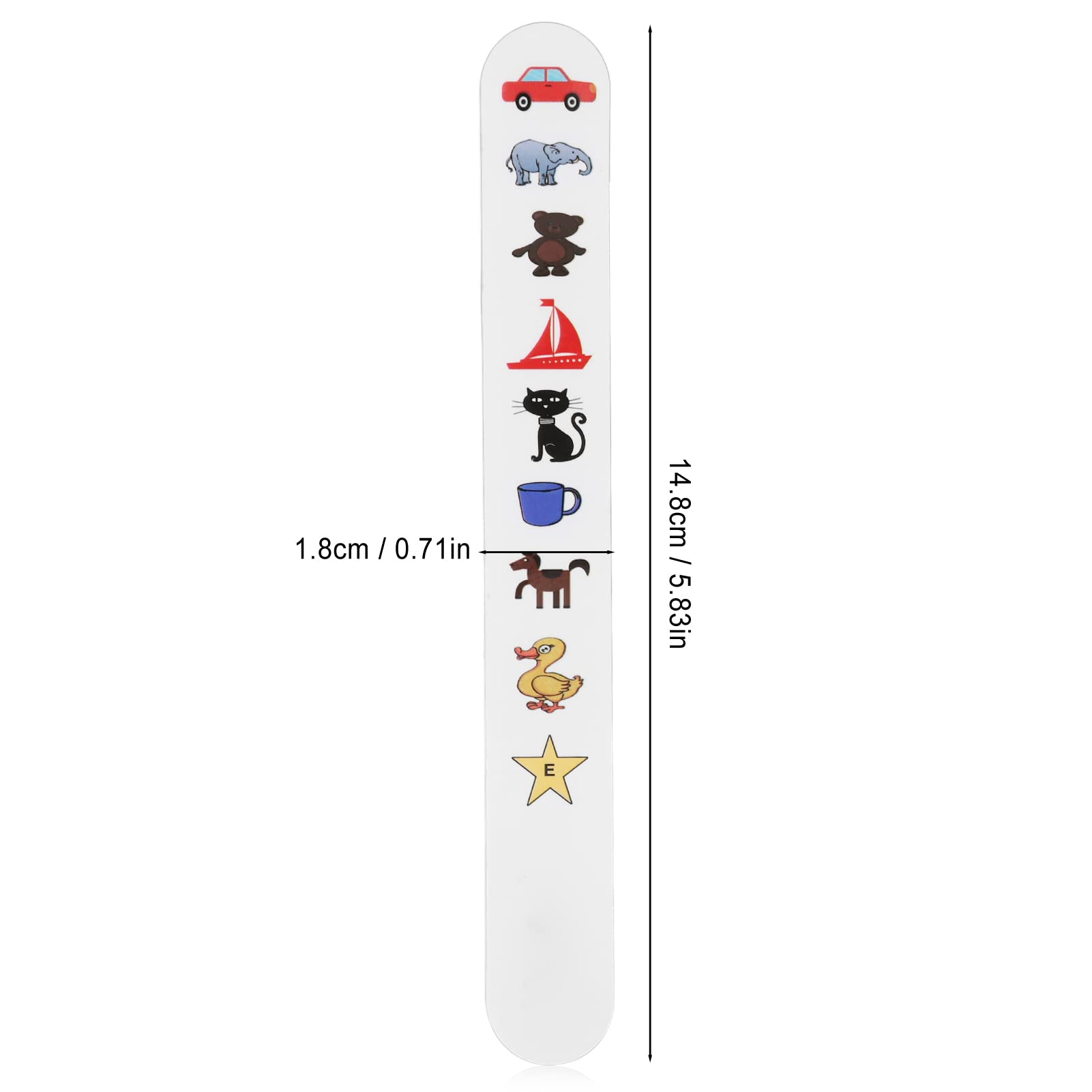 Jonlaki Tester di Visione per Bambini, per Stick di Fissazione per Bambini, Tester di Visione per Stick di Fissazione Trasparente con Motivi Animali Colorati, Carta di Test per Occhi(n.1)