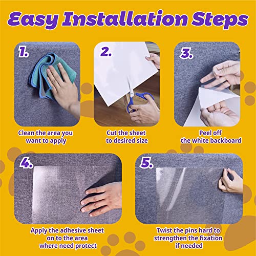 Polamg 12P CAT Anti Cat Scratch Furniture Protector-12 Pack Single Side Couch Protector thumb #3