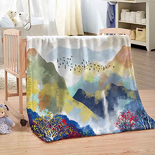 Couverture Microfibre Haut de Gamme Imprimé Montagne 3D