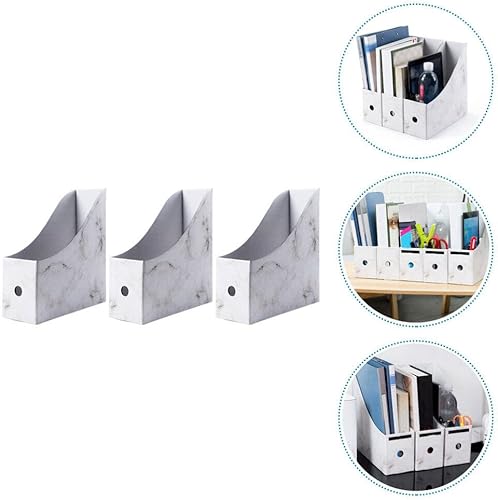 Miniatura 5 de NUOBESTY 1 juego de carpetas de caja estante de libro estantería de escritorio estante de archivos organizador de escritorio organizador de