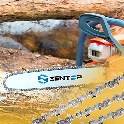 Zentop Chainsaw Chain 16-Inch 3 Pack 3/8" Lp Pitch .043" Gauge 56 Drive Links Wood Cutting Saw Chain For Chainsaw Parts Fits Craftsman, Echo, Homelite, Poulan, Remington #TOP4