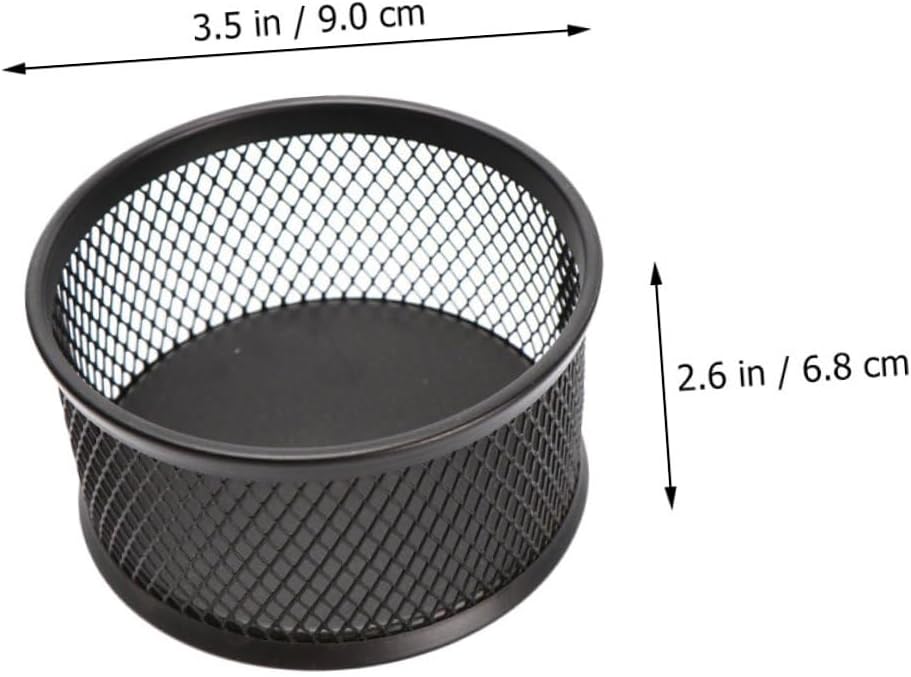 PRETYZOOM 4PCS Paper Clip Mesh Dispenser with Vertical Compartments Small Compact Student Stationery Holder for Desk Organizer Wear-resistant Office Supply Container in Black