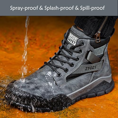 Image of WOWSTICK Lightweight Work Safety Shoes Steel Toe Industry Construction Slip Resistant Sneakers