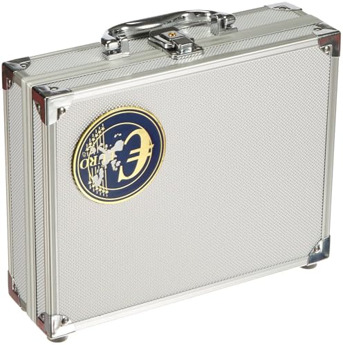 Preisvergleich Produktbild SAFE 177 ALU Münzkoffer mit 6 Tableaus für 30 ganze Euro-Sätze - 250 x 215 x 70 mm