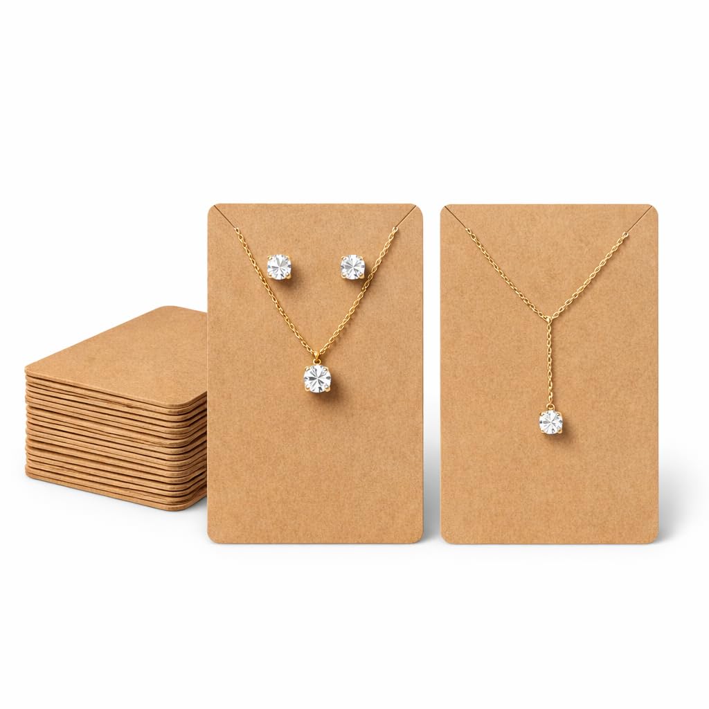 Jewels And Tools Uk Brown 50 X Jewellery Display Cards Necklace Bracelet Earrings Kraft 9Cm X 6Cm