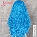 SAPPHIREWIGS Long Orange Color Daily Queen Makeup Synthetic Lace Front Wedding Party Wigs (Blue)
