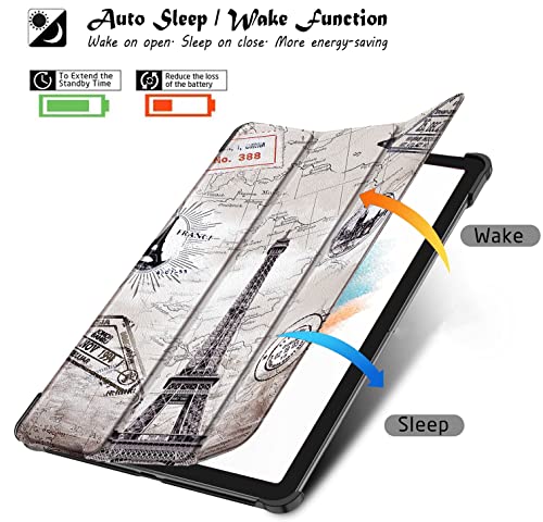 Image of Robustrion Smart Trifold Hard Back Flip Stand Case Cover for Samsung Galaxy Tab A8 10.5 inch [SM-X200 /X205 /X207] 2022 - Eiffel