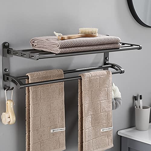Porte-serviettes double pliant pour optimiser l'espace de douche - 4