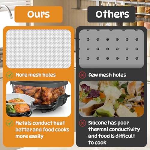 Airfryer Magnetisch Spritzschutz Zubehör kompatibel mit Ninja CRISPi Pro FN101EU, 1x Edelstahl Feinmaschiger Spritzschutz Mit Silikonkante für Heißluftfritteuse Wiederverwendba Fettspritzschutz