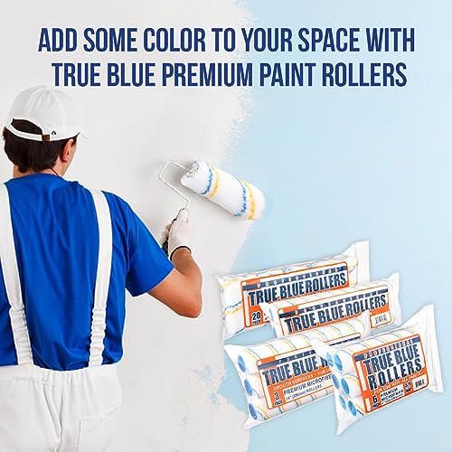 Image of True Blue 18 inch Professional Paint Roller Covers, 18 Inch, Best for All Types of Painting Surfaces, Refill Bulk Pack (24, 3 /8 inch Nap)