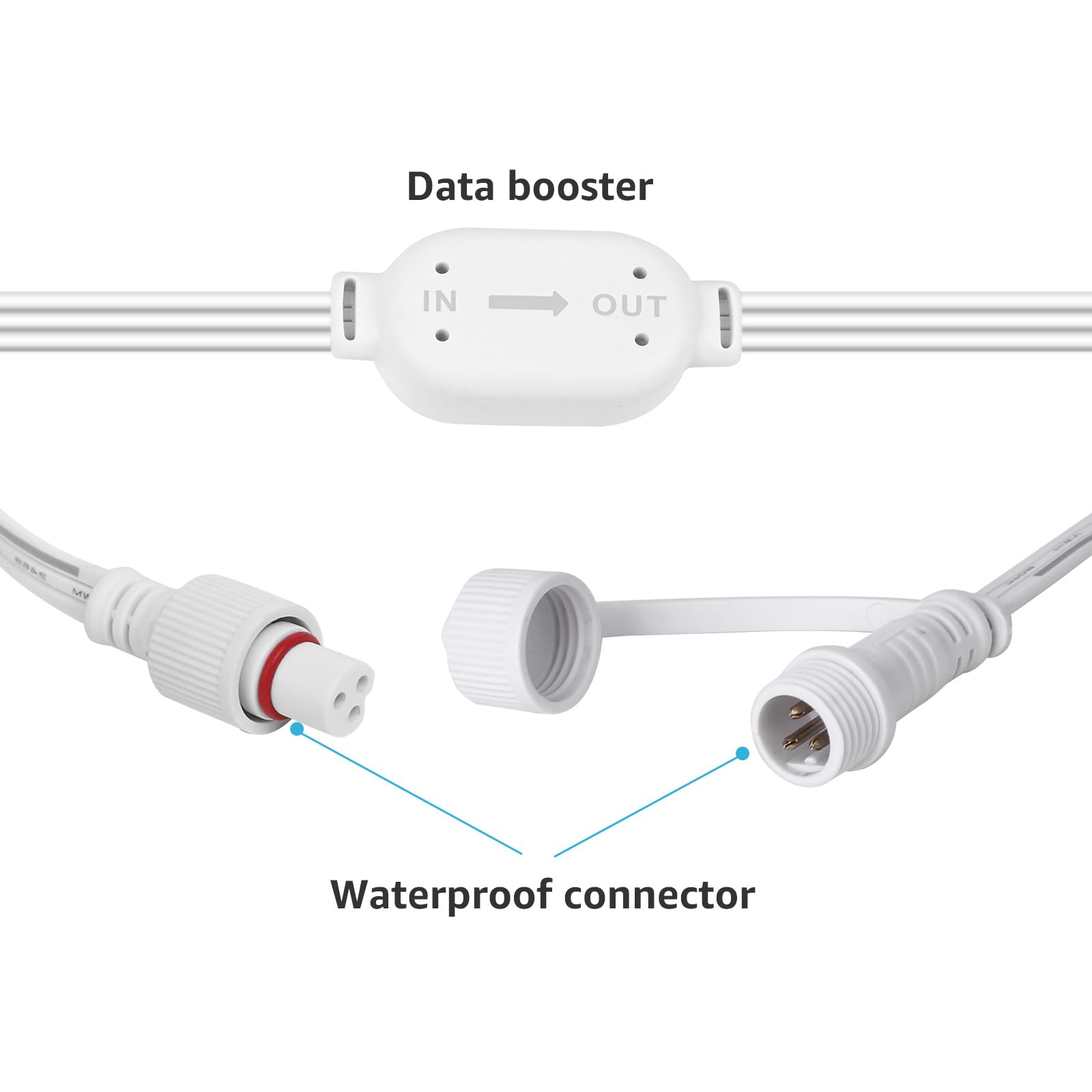 Lepro 3m/10ft Extension Lead for E1 Permanent Outdoor Lights Only, White - Image 2
