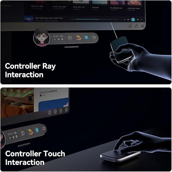Rokid Station 2 with triple screen for spatial computing and spatial video supports 3DOF IPD adjustment streaming & gaming and 2D 3D content suitable for AR glasses