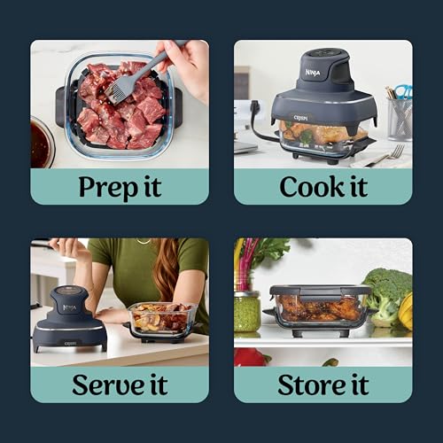 Ninja Crispi Portable Glass Air Fryer Cooking System – 4-Qt & 6-Cup CleanCrisp Containers, Nontoxic, Leak-Proof, Dishwasher Safe – Air Fry, Bake, Max Crisp, Recrisp FN101CGY (Canadian Version) by Ninja - Image 8