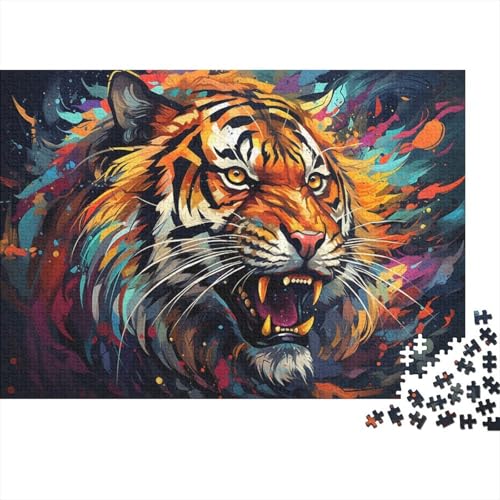 Puzzle de 1000 piezas para adultos con imagen de tigre en cartón duradero