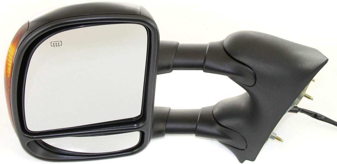Kool Vue Driver Side Power Heated Towing Mirror for Ford F-250 F-350 Super Duty F-450 Super Duty F-550 Super Duty 2002-2007 With Signal Light Paintable