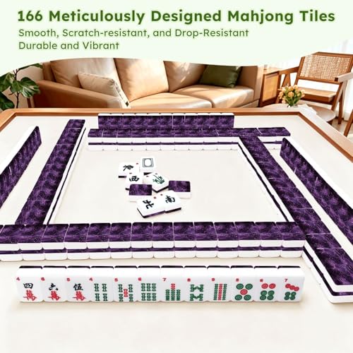 Juego de Mahjong Americano con 166 fichas acrílicas miniatura 7