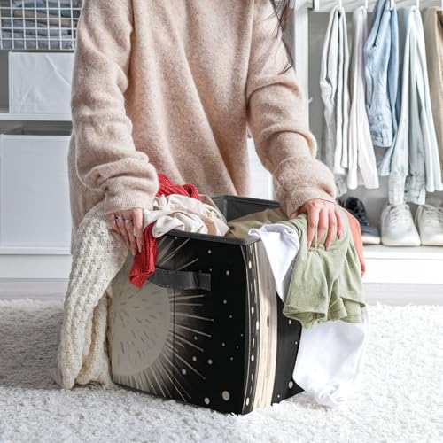 Bacs de rangement noirs et blancs pliables 27,6 cm pour vêtements