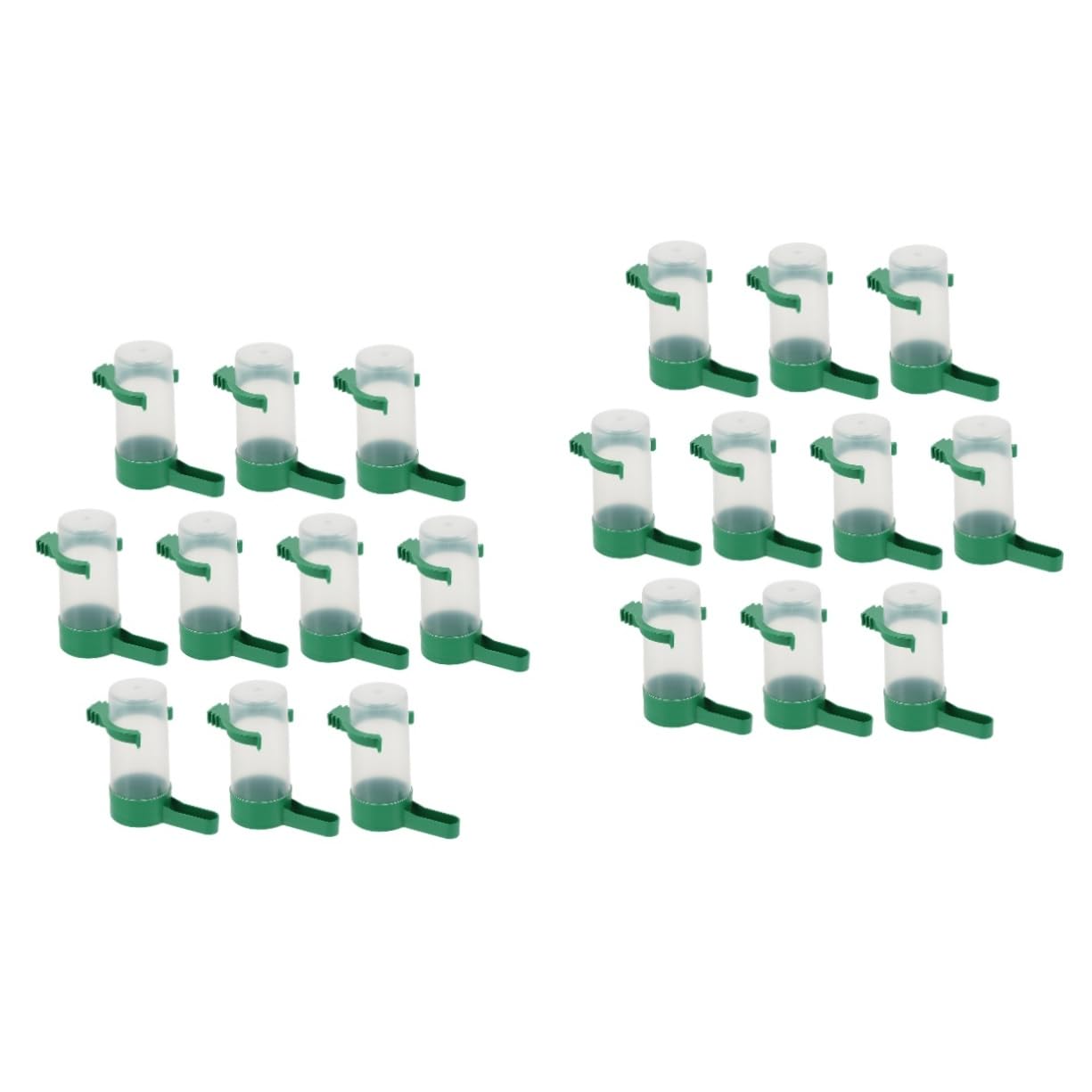 SUPVOX 20pcs Automatic Bird Feeders Water Dispenser for Cage Parrot Birds Budgie Lovebirds Cockatiel Container Feeding